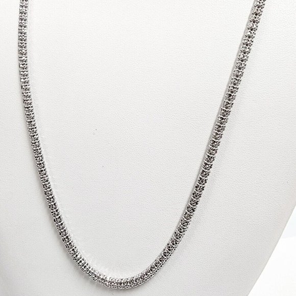 14k 24" 3.5mm Diamond Cut Ice beaded Chain semi-solid shines hard unique design